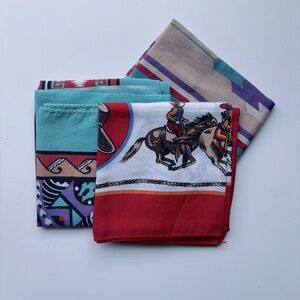 Set of 3 Vintage Western Bandana